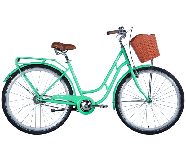 Велосипед Dorozhnik RETRO 28" Жорстка 2024 з крилом St з багажником задн St гальмівна