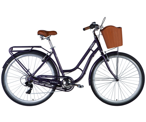 Велосипед Dorozhnik CORAL FRW 28" Жорстка 2024 з крилом St з багажником задн St Vbr тріскачка