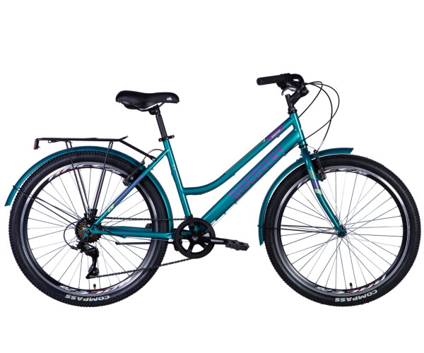 Велосипед Discovery PRESTIGE WOMAN 26" Жорстка 2024 з крилом St з багажником задн St Vbr тріскачка